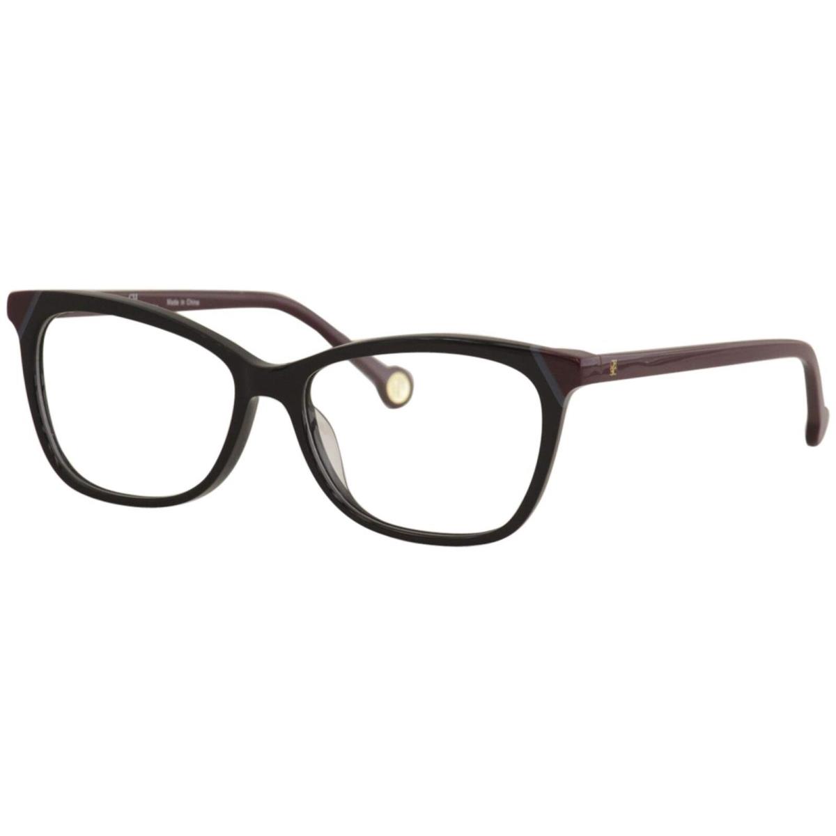 Carolina Herrera VHE806K 0700 Black Burgundy Eyeglasses 54/15/135 - Black, Frame: Black, Manufacturer: 0700