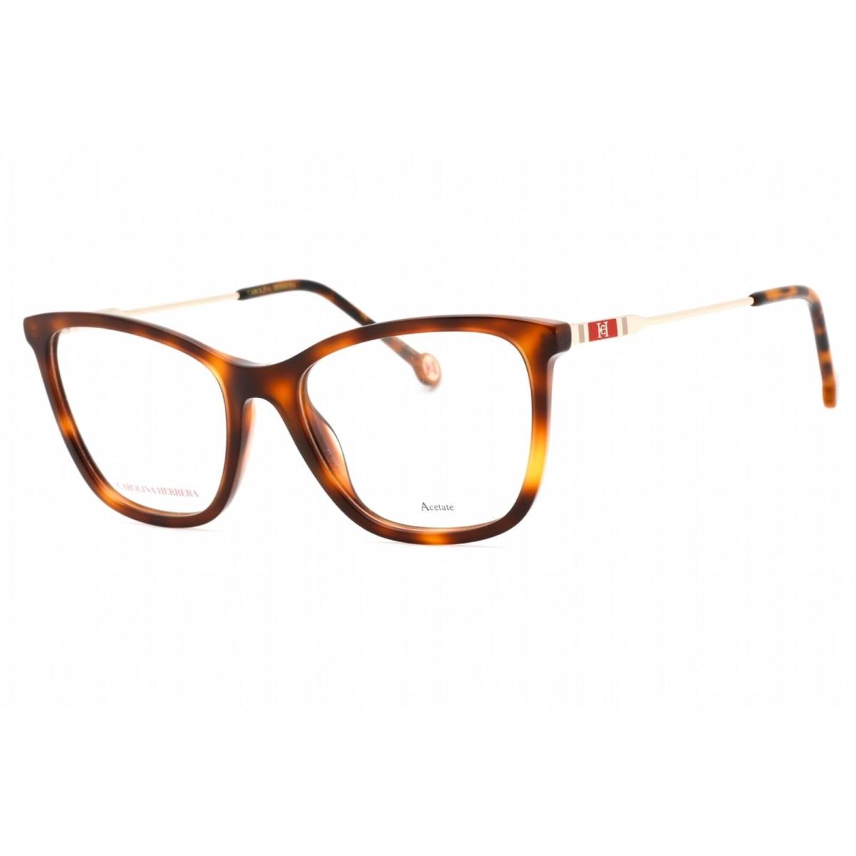 Carolina Herrera Women`s Eyeglasses Havana Plastic Cat Eye Frame CH 0071 005L - Frame: Havana, Lens: Clear Demo