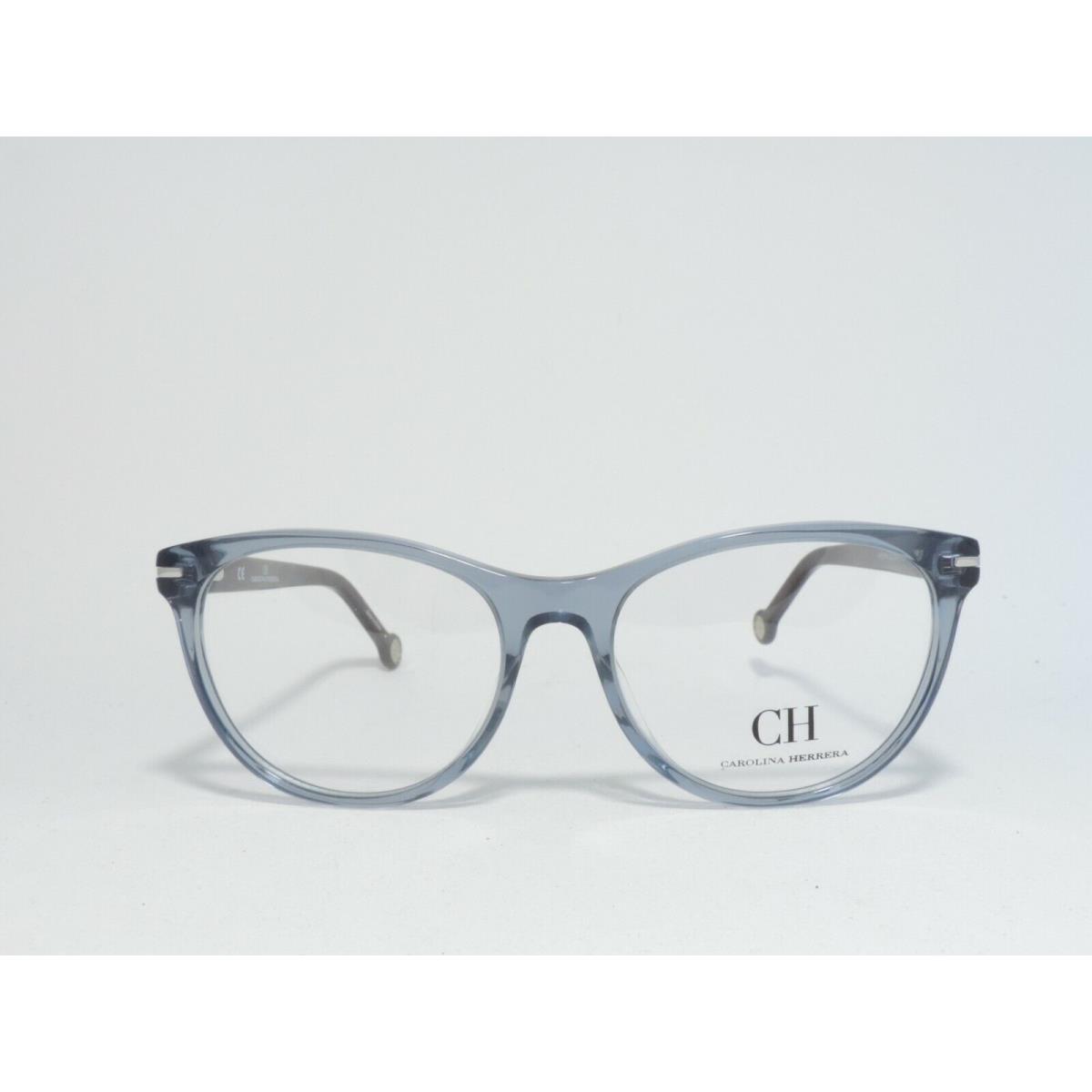 Carolina Herrera VHE730N Acetate Eyeglass Frames 09AB Blue 53-17-140