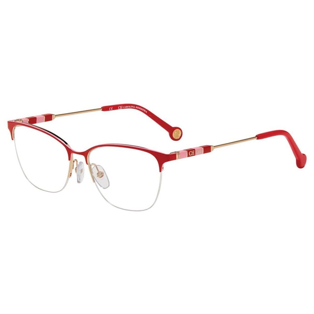 Carolina Herrera Vhe 163K 0H33 Red Eyeglasses 54/16/140 with Case - Red, Frame: Red, Manufacturer: 0H33