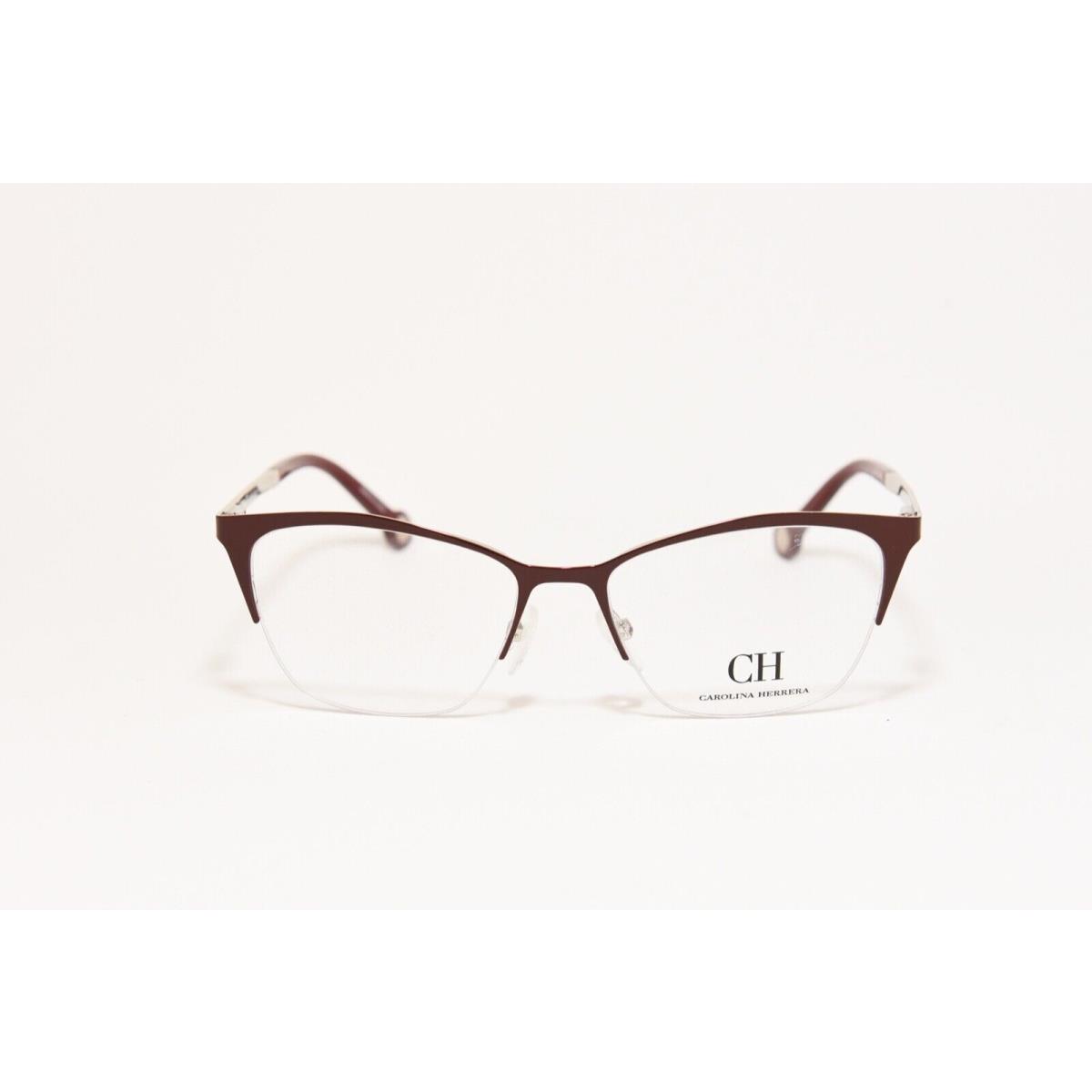 Carolina Herrera VHE076K Half Rim Cat Eyeglass Frames Col. 0522 Brown 51-16-140