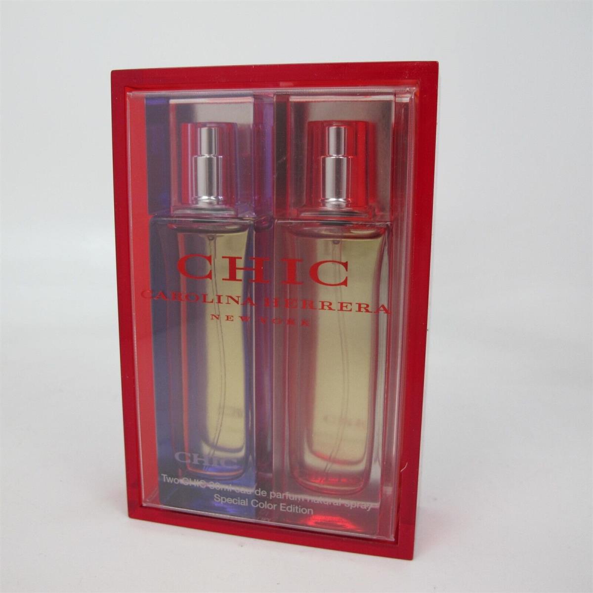 Carolina Herrera Chic Color Purple/red Collectable Set: 30 ml/1.0 oz Eau de Toilette Spray x2