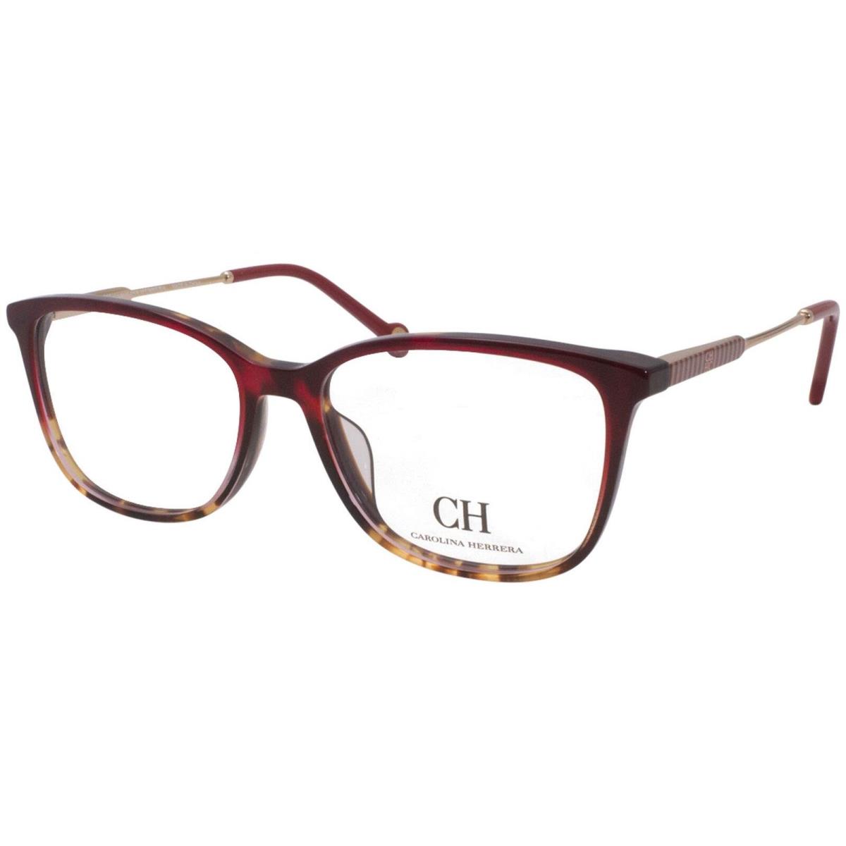 Carolina Herrera VHE816K 0AFG Red Tortoise Eyeglasses 53/16/135 with Case