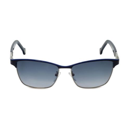 Carolina Herrera Designer Sunglasses SHE069-08PN in Black Blue Metalmm - Black, Frame: Multicolor, Lens: Multicolor