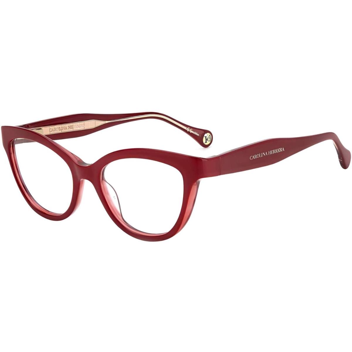 Carolina Herrera Women`s Eyeglasses Burgundy Plastic Cat Eye Frame CH 0017 0LHF - Frame: Burgundy, Lens: Clear