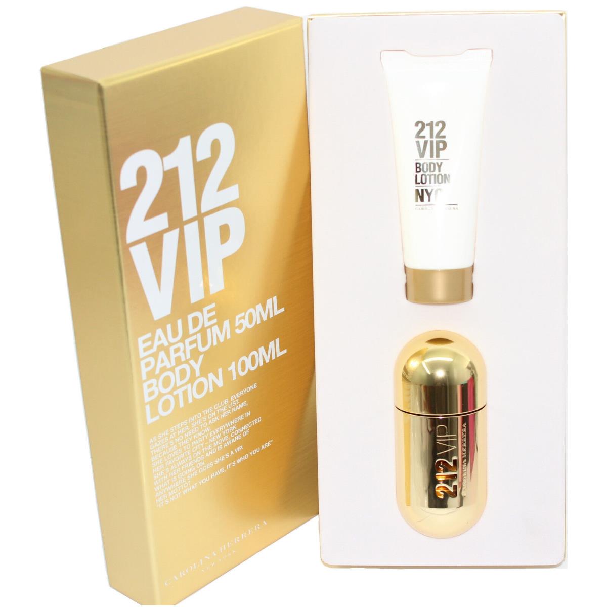 212 Vip BY Carolina Herrera 2 Pieces Set For Women with 1.7 OZ Edp Spray