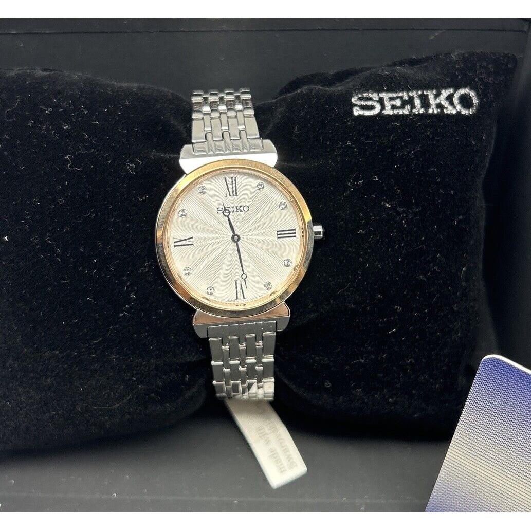 Seiko Ladies Watch 7N00-0BM0 Gold-tone Bracelet with Swarovski Crystals