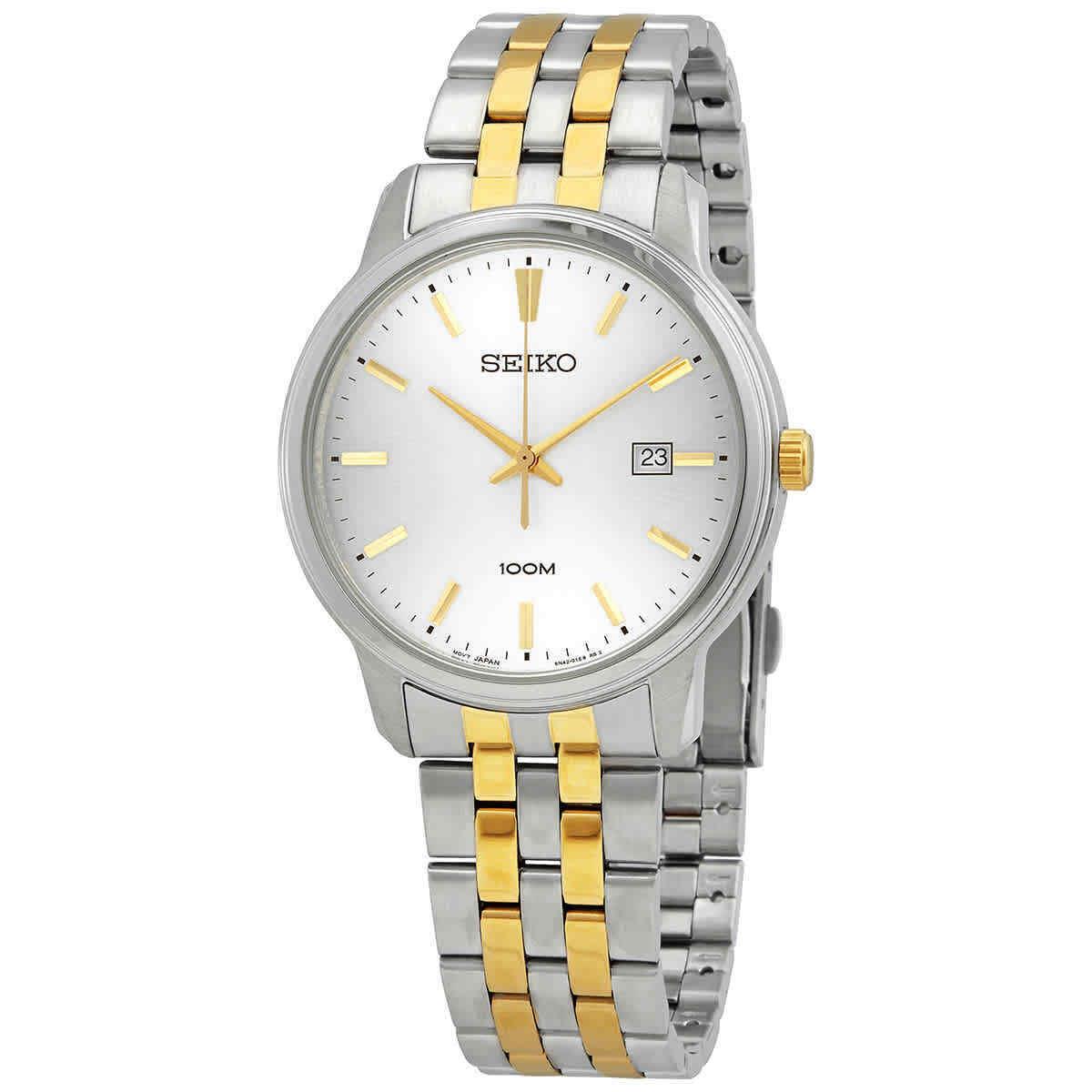 Seiko Neo Sports Silver Men`s Watch - SUR263P1 - Dial: Silver, Band: Gold, Silver, Bezel: Silver