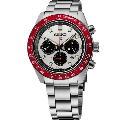 Seiko Men`s Prospex Speedtimer Chronograph Solar Quartz Silver Dial Watch SSC945