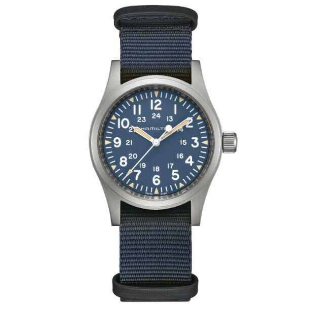 Hamilton Khaki Field Mechanical 38mm Cool Blue Dial Fabric Strap Watch H69439940