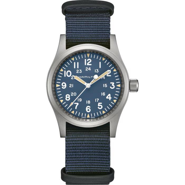 Hamilton Khaki Field Manual Wind Blue Dial Men`s Watch H69439940