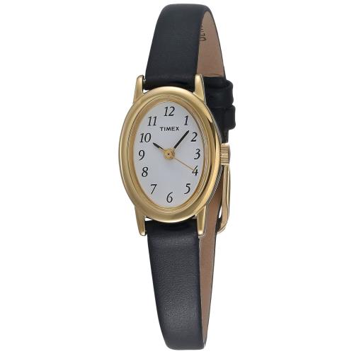 Timex Women`s T21912 Cavatina Black Leather Strap Watch