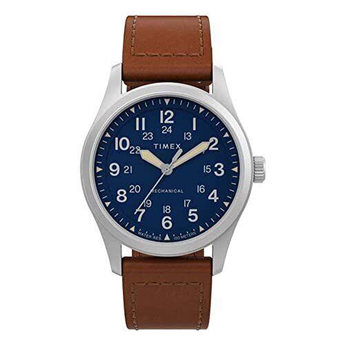 Timex TW2V00700 Men`s Mechanical Watch 38mm Case Brown Leather Strap