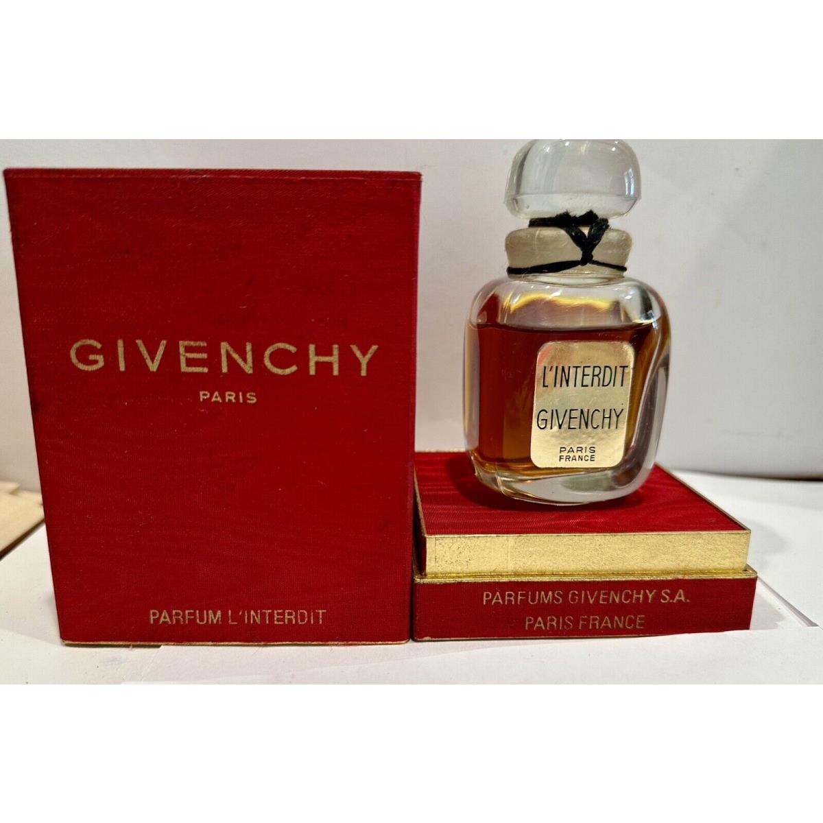 Givency L`interdit by Givenchy Vtg Form Splash Parfum 43ml 1 .45oz Box