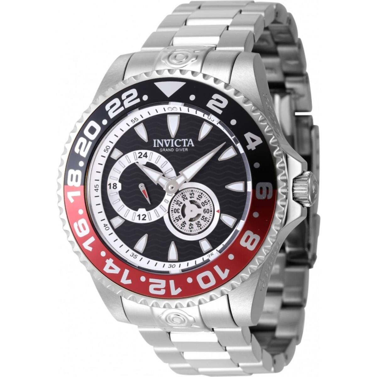 Invicta Men`s Watch Pro Diver Automatic Red and Black Bezel Steel Bracelet 47302