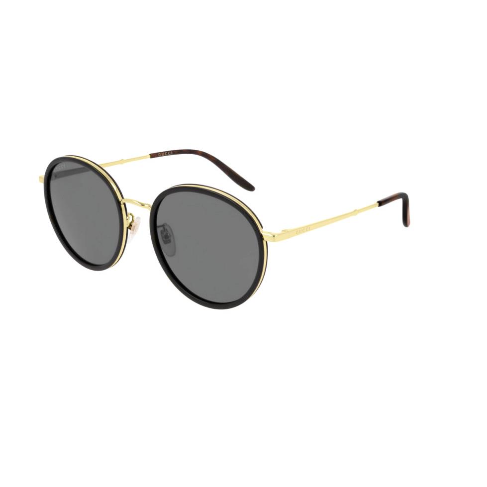 Gucci Boston Sunglasses Gg0677Sk 001 Frame Black Gold Lens Gray Size 55 20-150 F