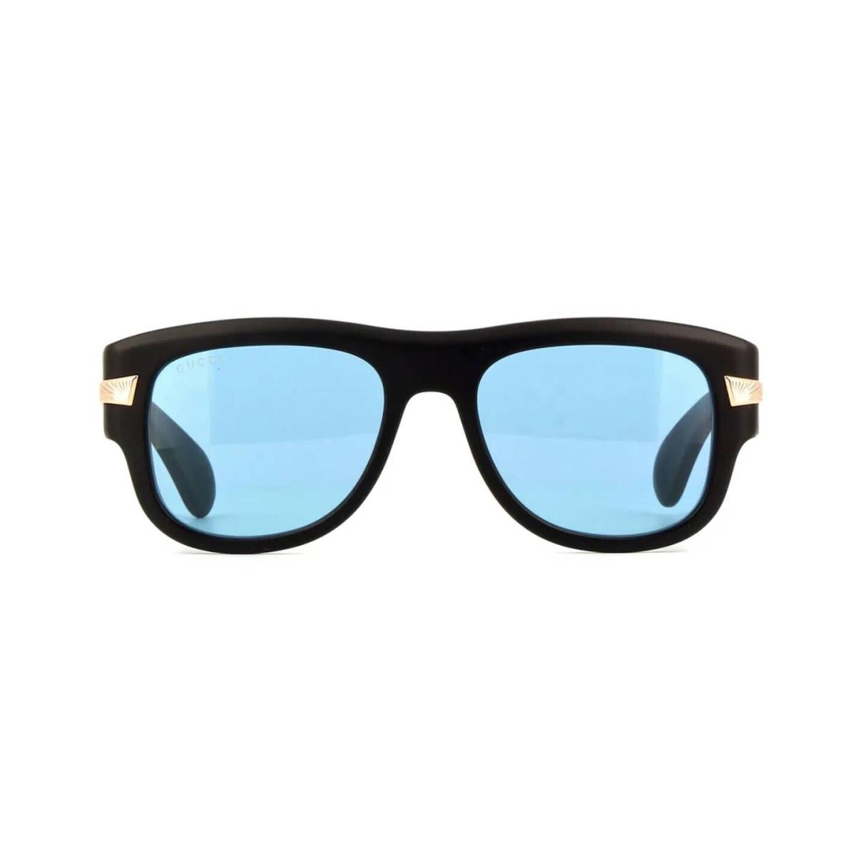 Gucci GG1517S Matte Black and Gold/light Blue 002 Sunglasses