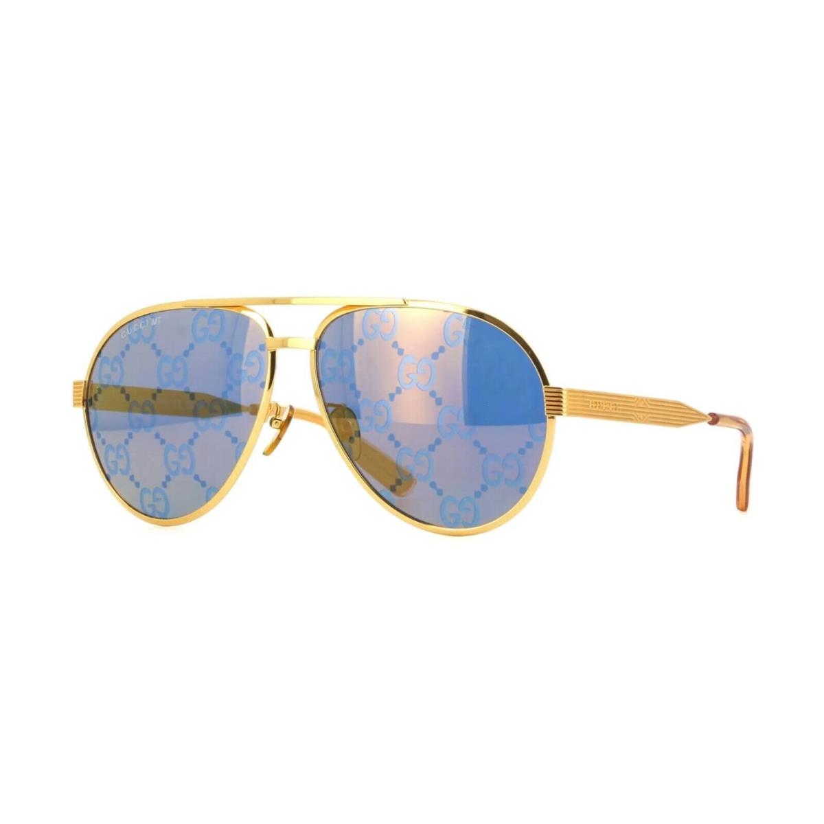 Gucci GG1513S Gold/blue with Gold Logo Mirror 005 Sunglasses