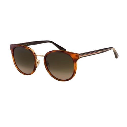 Gucci GG0850SK 004 Round Oval Havana Brown Women`s Sunglasses 56 mm