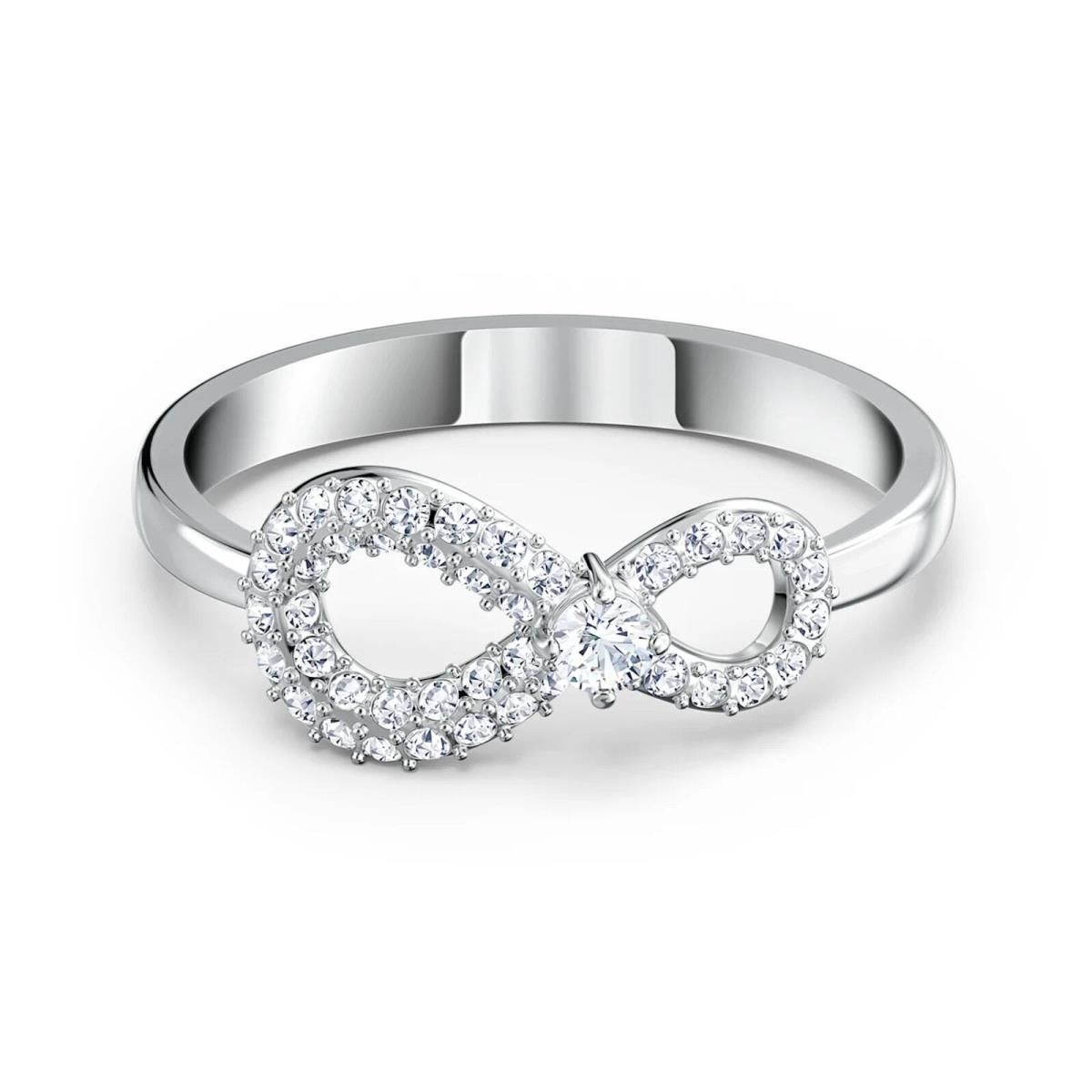 Swarovski Infinity Ring Infinity White Rhodium Plated Size 60 / 9