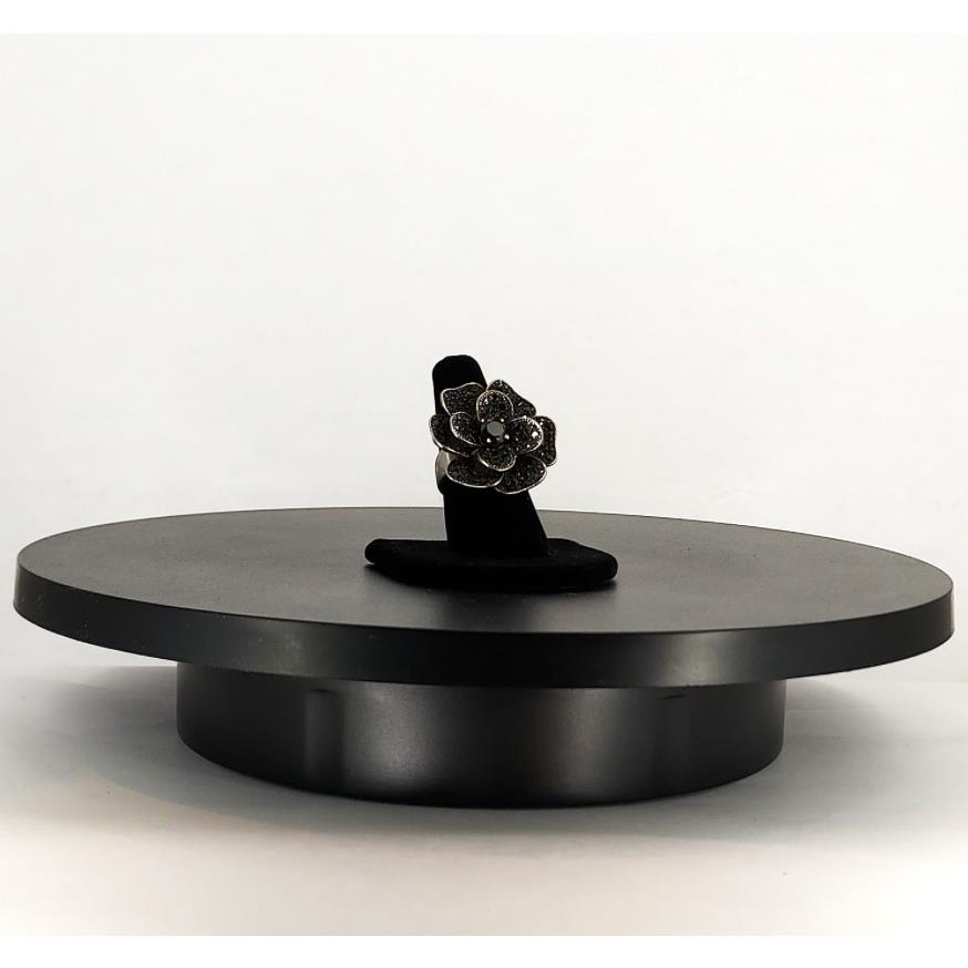 Swarovski Flower Ring - Black Diamond - Size 6