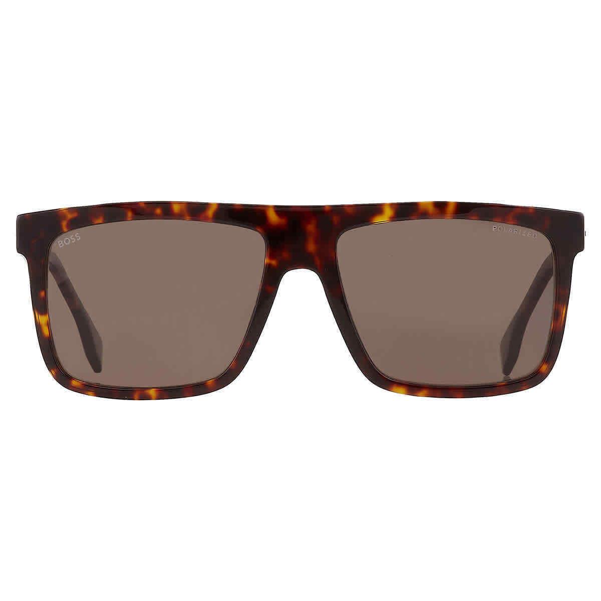 Hugo Boss Polarized Bronze Browline Men`s Sunglasses Boss 1440/S 0086/SP 59
