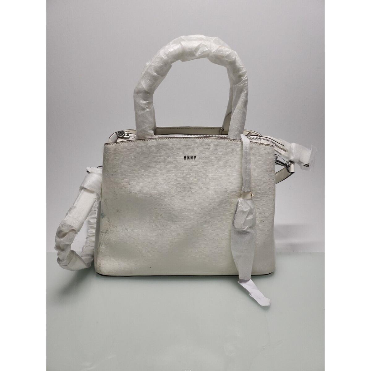 Dkny Paige White/silver Medium Leather Satchel P1