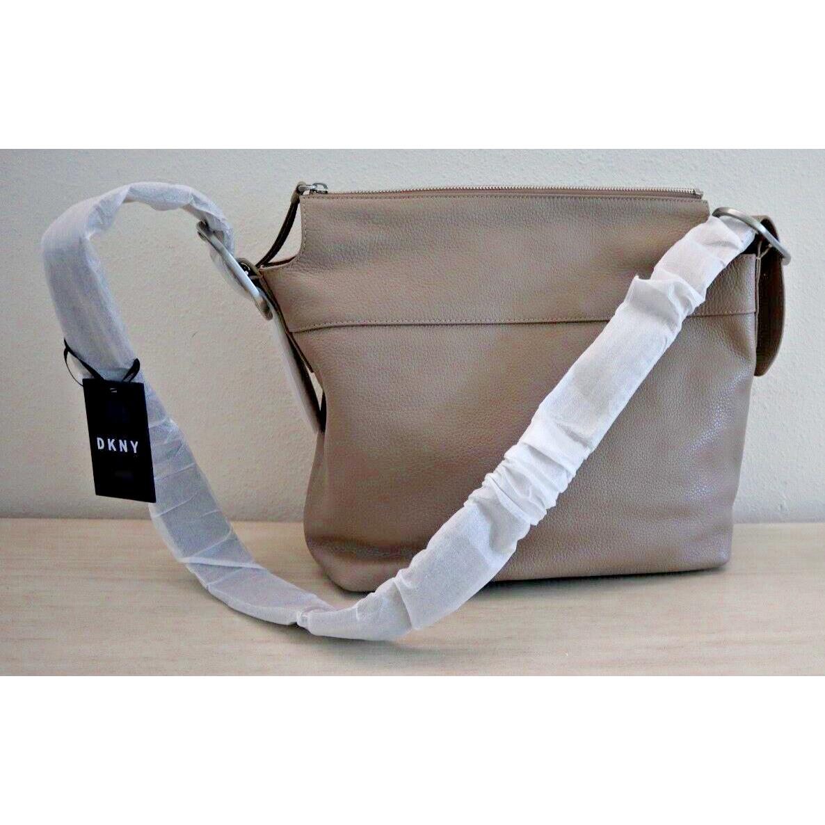 Dkny KZH12162 Women`s Putty/beige Large Buckle Crossbody/shoulder Bag