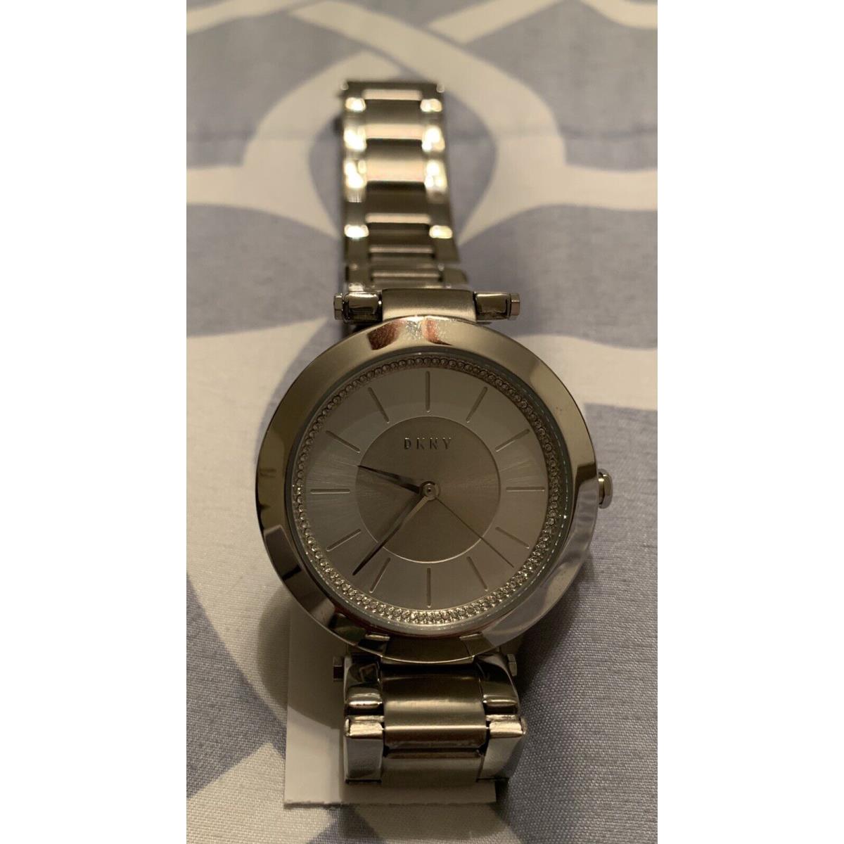 Dkny Watch Womens Stainless Silver Tone Crystals Japan Movement