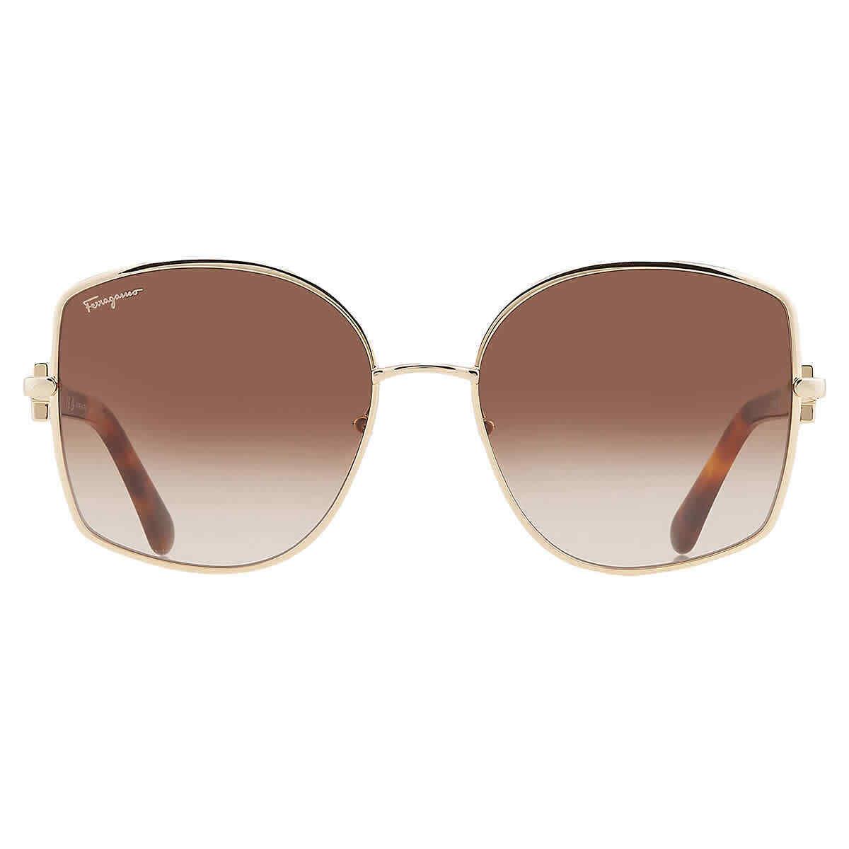 Salvatore Ferragamo Brown Gradient Butterfly Ladies Sunglasses SF304S 745 58