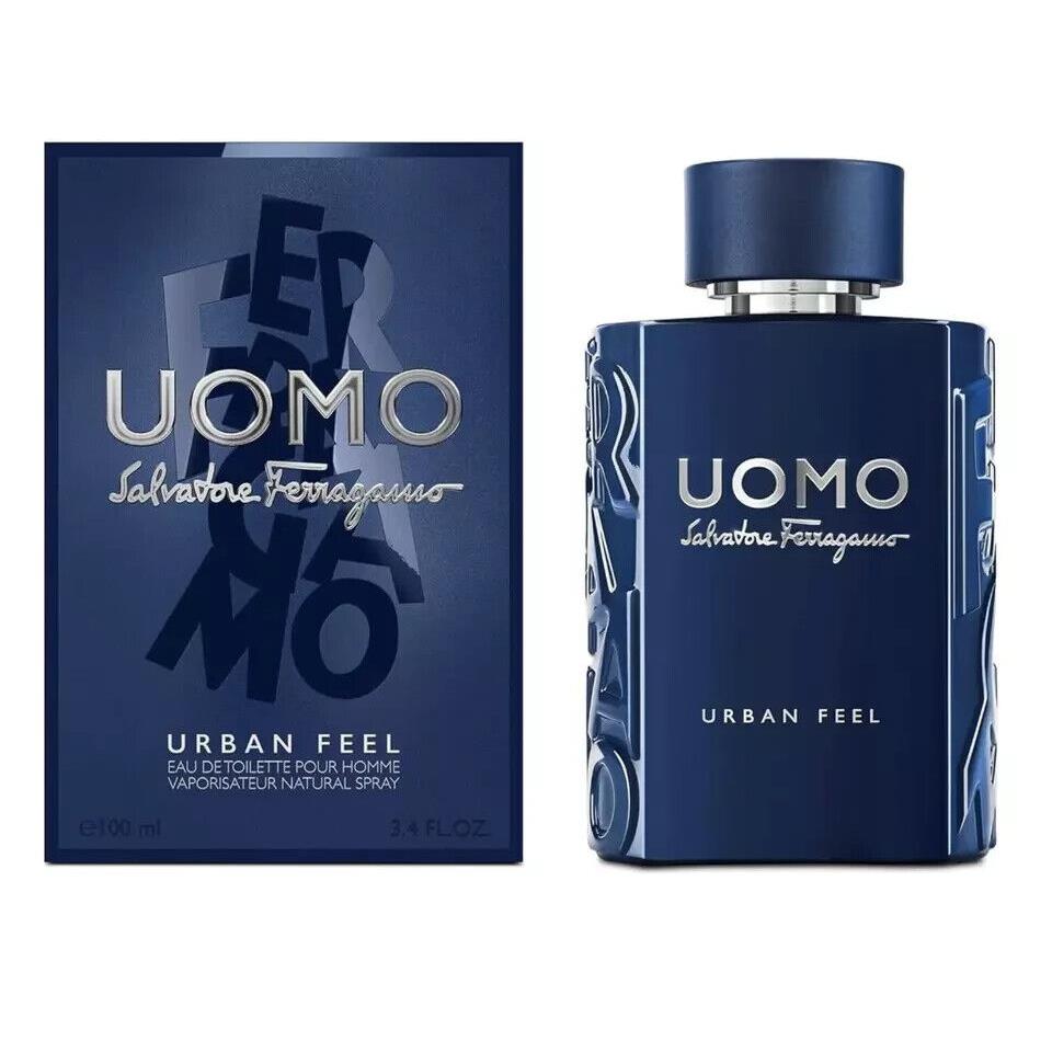 Uomo Urban Feel BY FERRAGAMO-EDT-SPRAY-3.4 OZ-100 Ml-authentic-made IN Italy