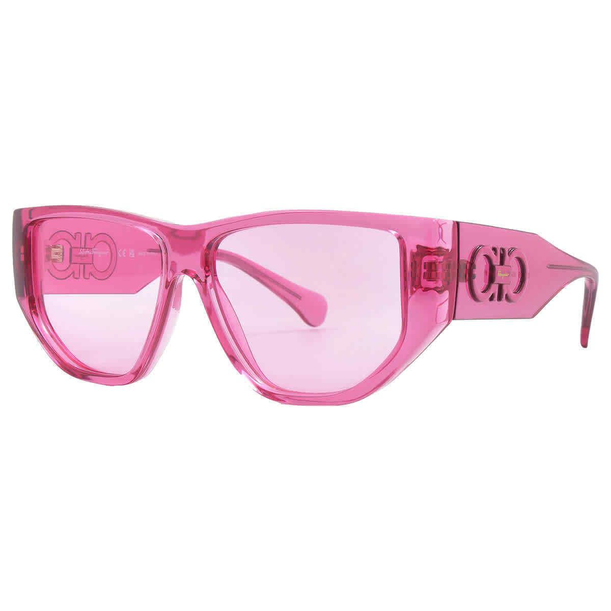 Salvatore Ferragamo Pink Geometric Unisex Sunglasses SF1077S 664 56