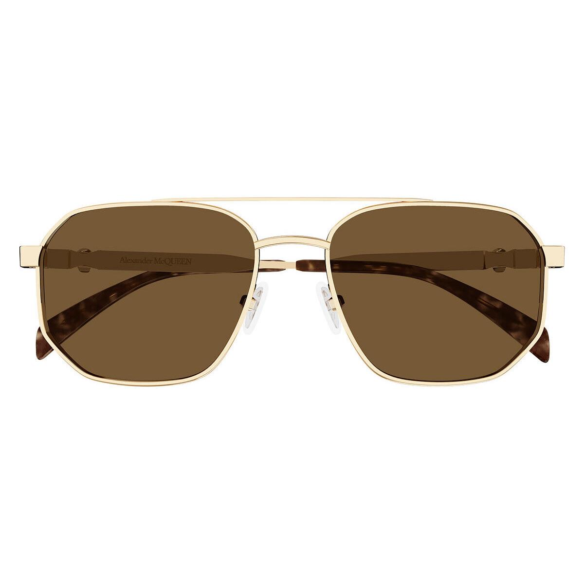 Alexander Mcqueen AM0458S Sunglasses Men Gold 58mm