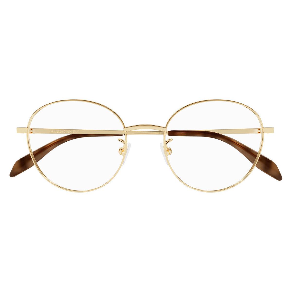 Alexander Mcqueen AM0414O Eyeglasses Unisex Gold Round 51mm