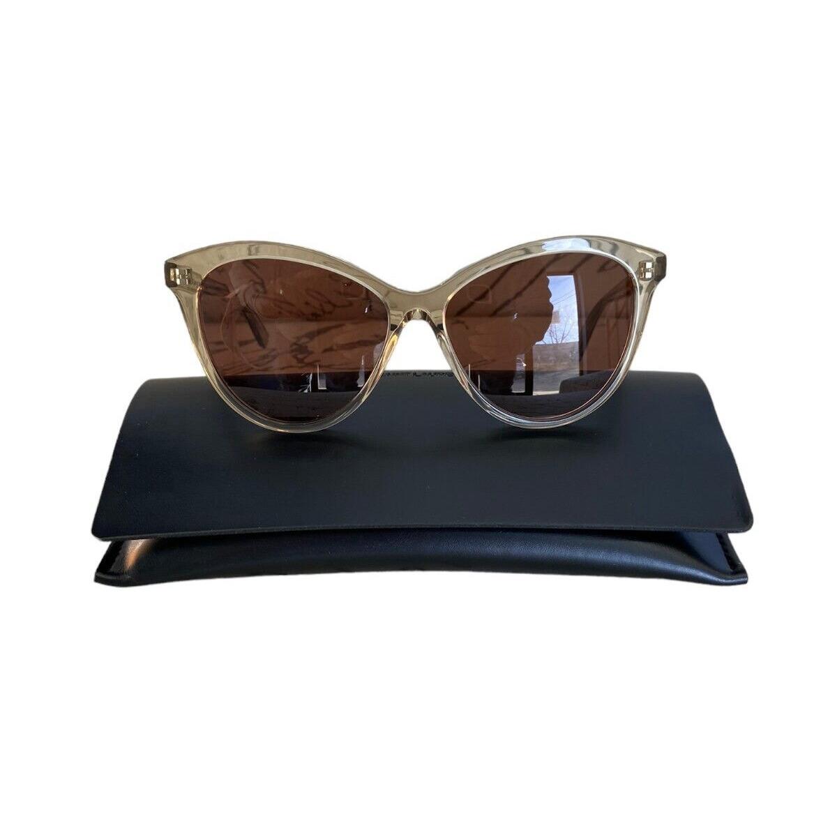 Saint Laurent Womens SL 456 Classic Round Sunglasses SL456 W/black Carrying Case