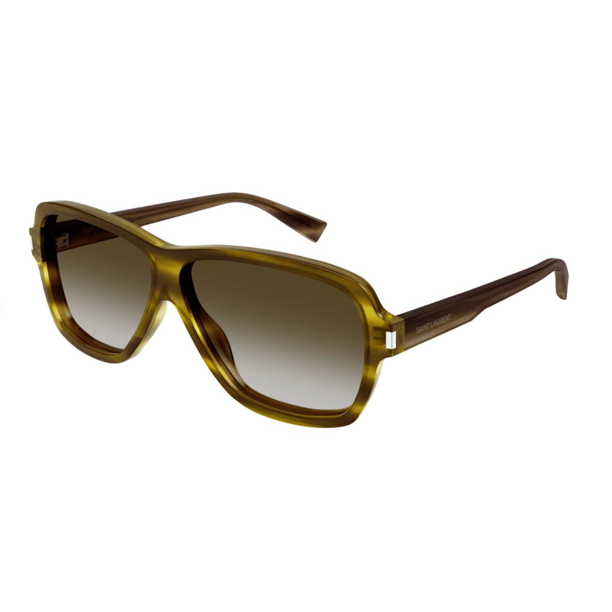 Saint Laurent SL 609 Carlyon 003 Havana/brown Oval Men`s Sunglasses