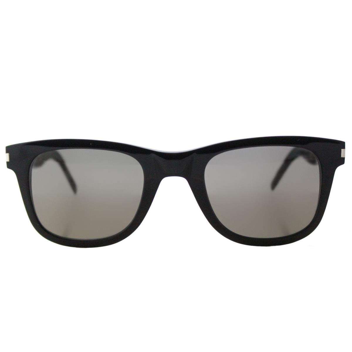 Saint Laurent SL 51 Slim 001 Black Plastic Sunglasses Grey Crystal Lens