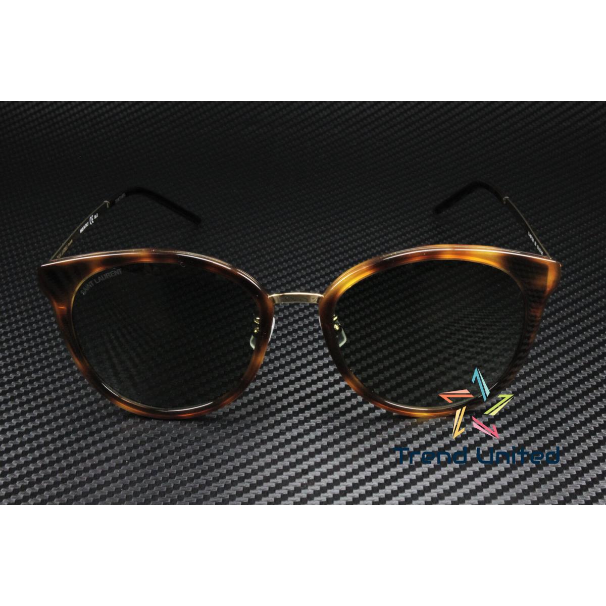 Saint Laurent SL 446_F Slim 003 Round Gold Light Green 55 mm Women`s Sunglasses