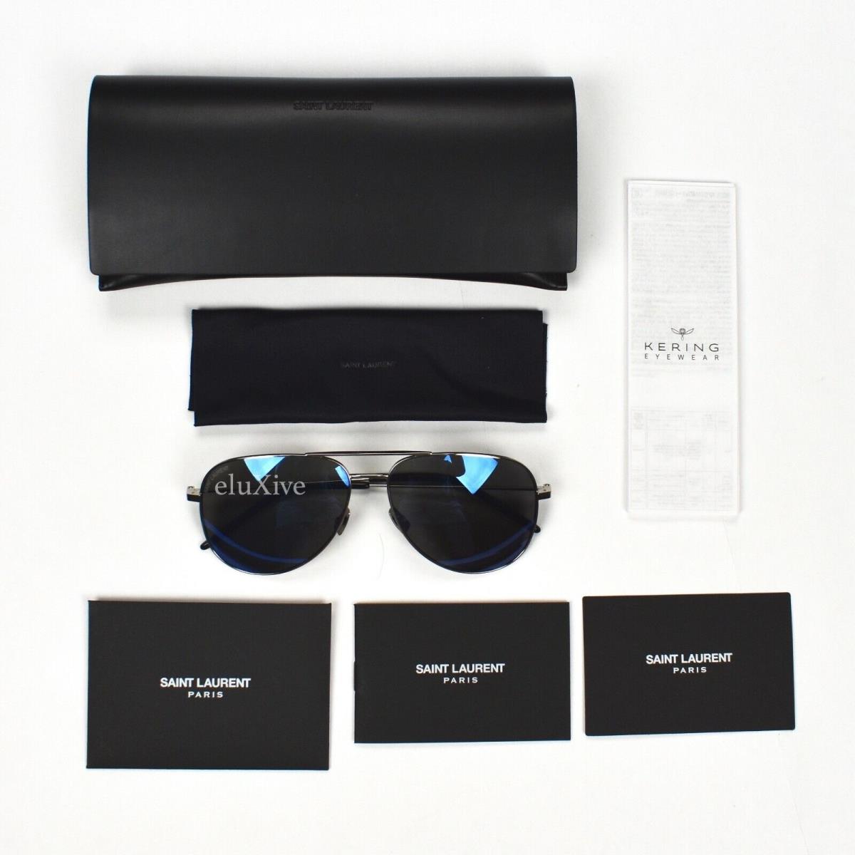 Saint Laurent Paris Ysl Classic SL 11 Aviator Sunglasses Blue