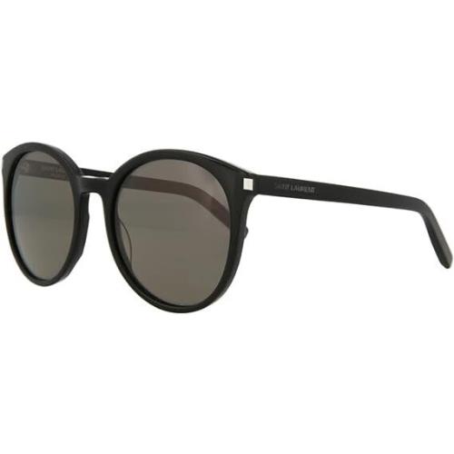 Saint Laurent CLASSIC6 002 Black Round Smoke 54-19-140 Non-polarized Sunglasses - Frame: Black, Lens: Smoke