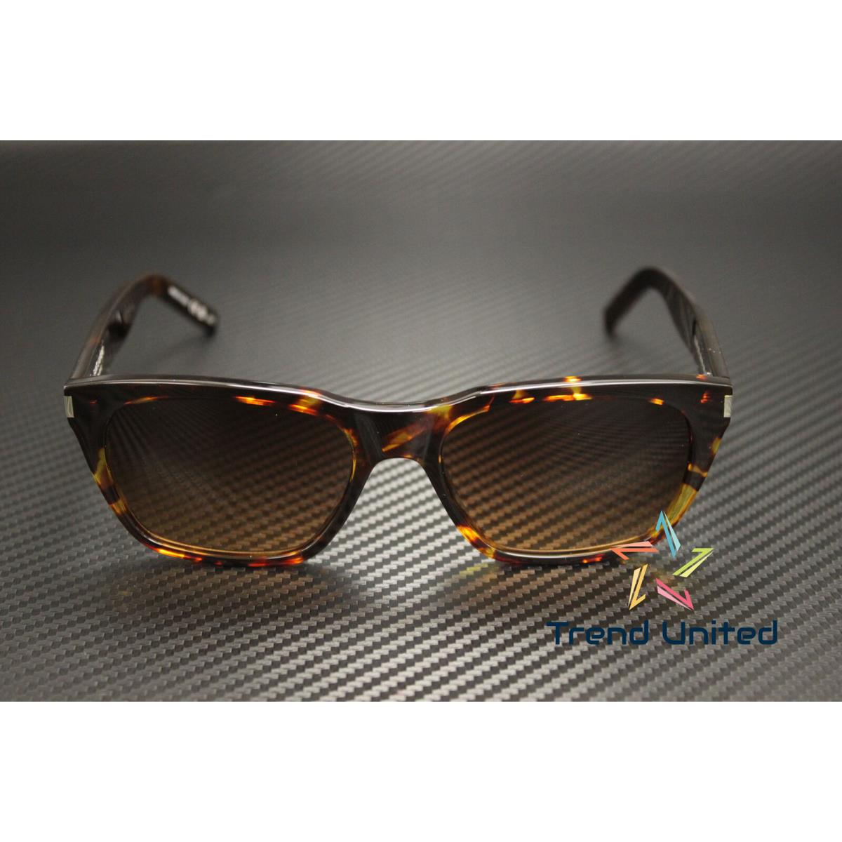 Saint Laurent SL 598 003 Rectangular Squared Havana Brown 56 mm Men`s Sunglasses