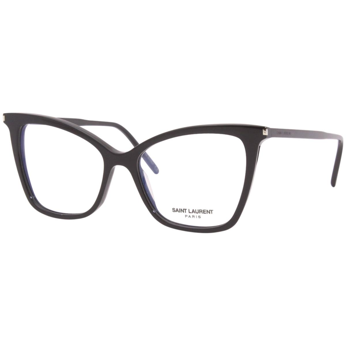 Saint Laurent SL-386 001 Eyeglasses Women`s Black Cat Eye Optical Frame 53mm