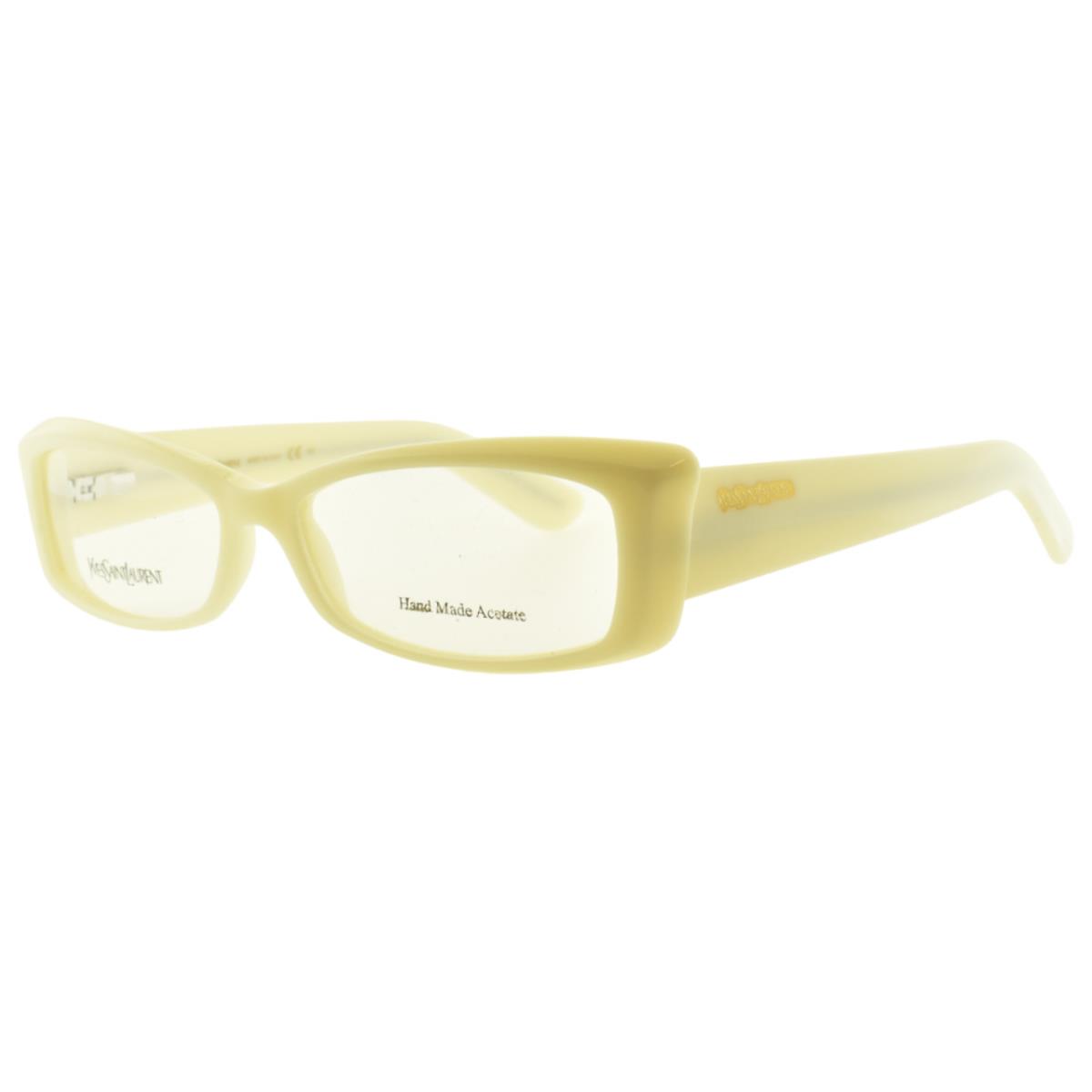 Yves Saint Laurent Ysl 6334 Zom Ivory White Rectangle Full Rim Unisex Frame - Frame: White