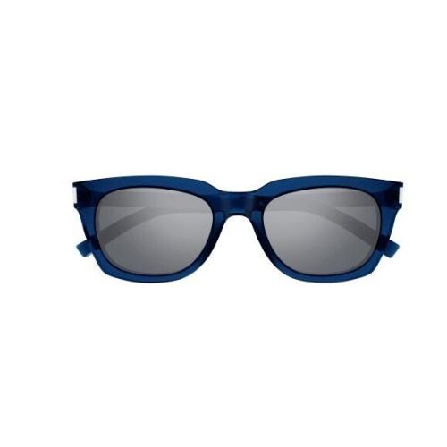 Saint Laurent SL 582 003 Blue-silver/silver Rectangular Men`s Sunglasses