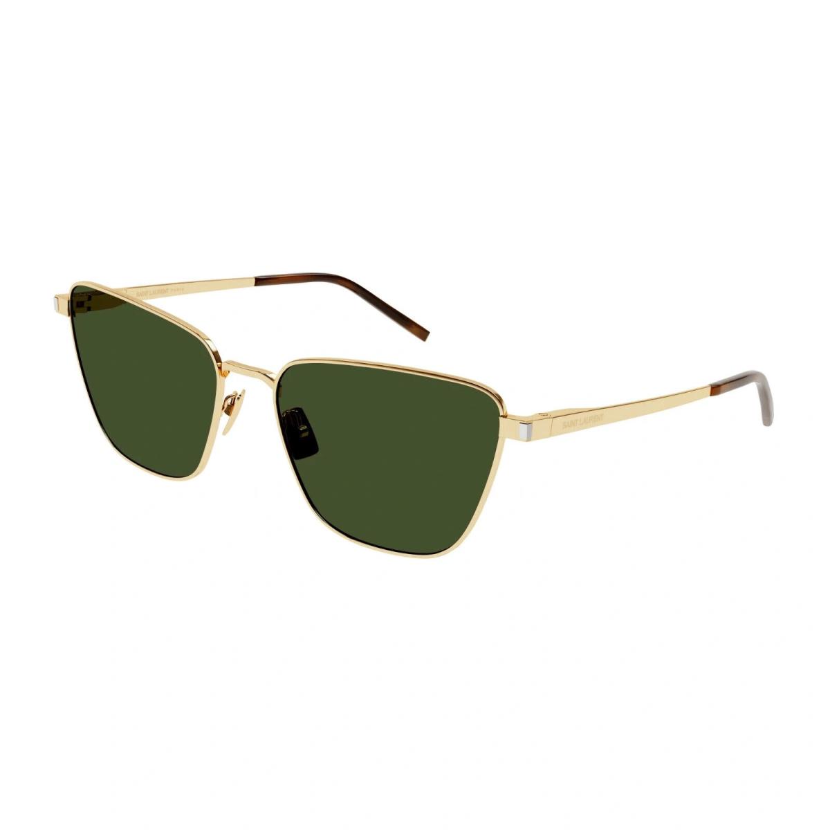 Saint Laurent SL 551 - 003 Gold-gold Green Lens Women`s Sunglasses