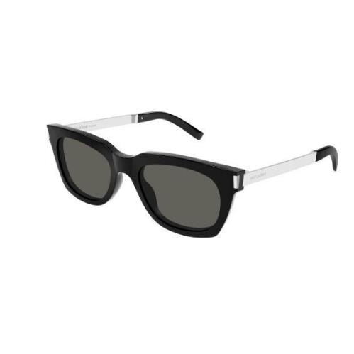 Saint Laurent SL 582 001 Black-silver/grey Rectangular Men`s Sunglasses