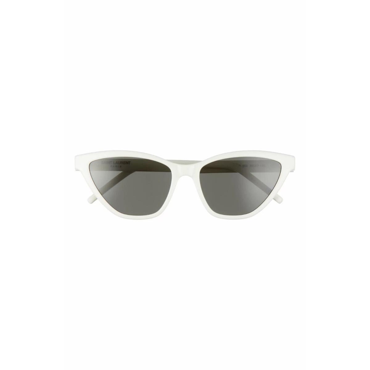 Women`s Saint Laurent 56mm Cat Eye Sunglasses - Ivory/ Grey S2632