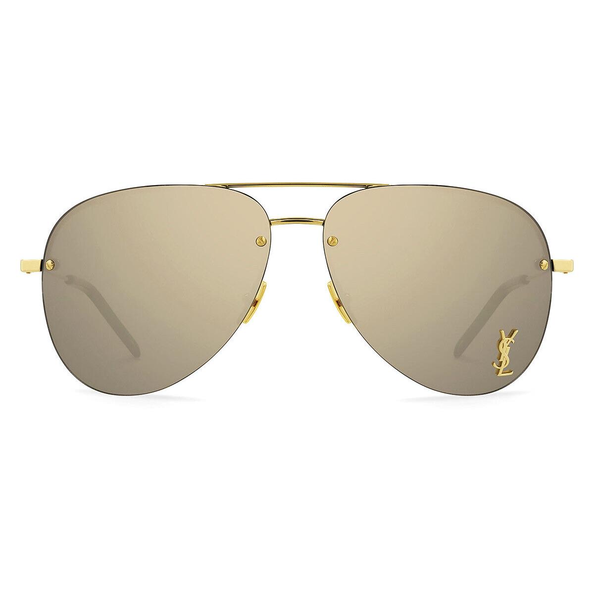 Saint Laurent Classic 11 M Sunglasses Gold Bronze Mirror 59