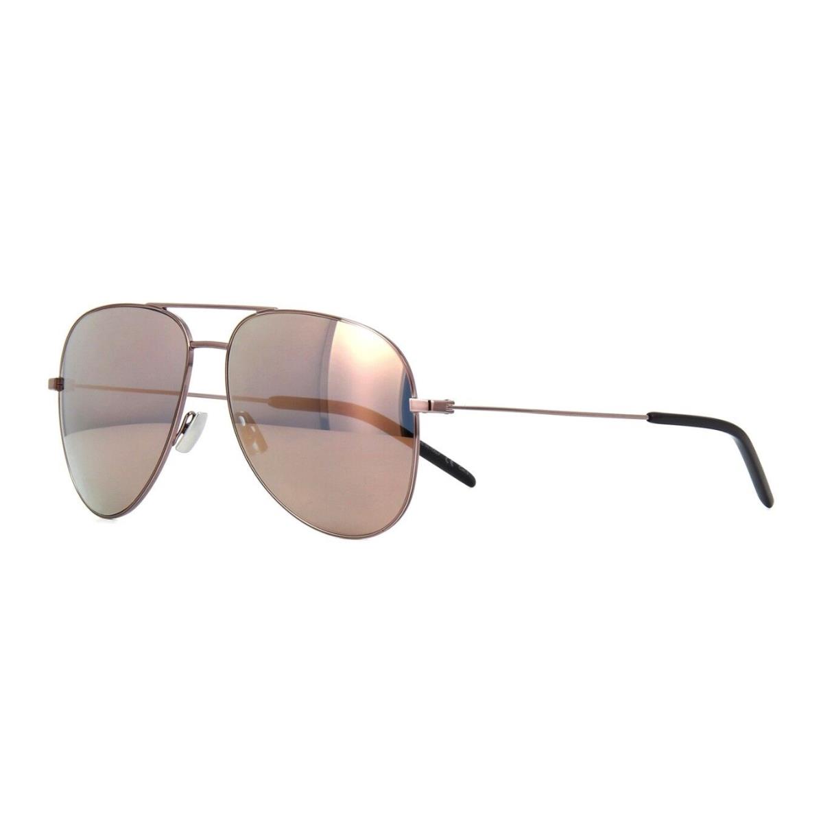 Saint Laurent Classic 11 Rose Gold/pink Mirror 033 Sunglasses - Frame: Rose Gold, Lens: Pink Mirror