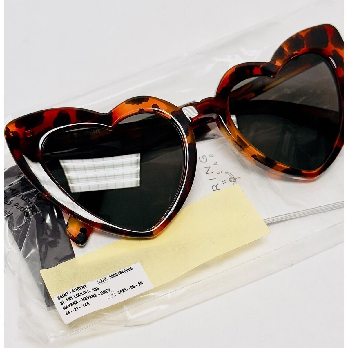 Saint Laurent Loulou 181 SL181 Marble Havana Brown Heart Sunglass 006